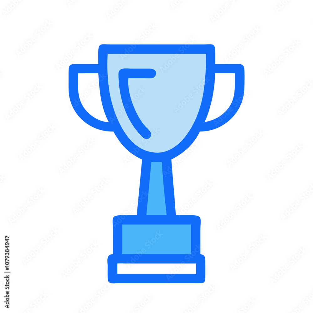 A simple blue trophy icon representing achievement and success, suitable for competitions, rewards, and recognition in various contexts like sports, academics, and business events A simple blue trophy icon representing achievement and success, suitable for competitions, rewards, and recognition in various contexts like sports, academics, and business events