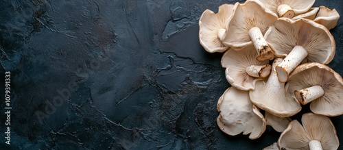 Mushrooms on a Dark Background