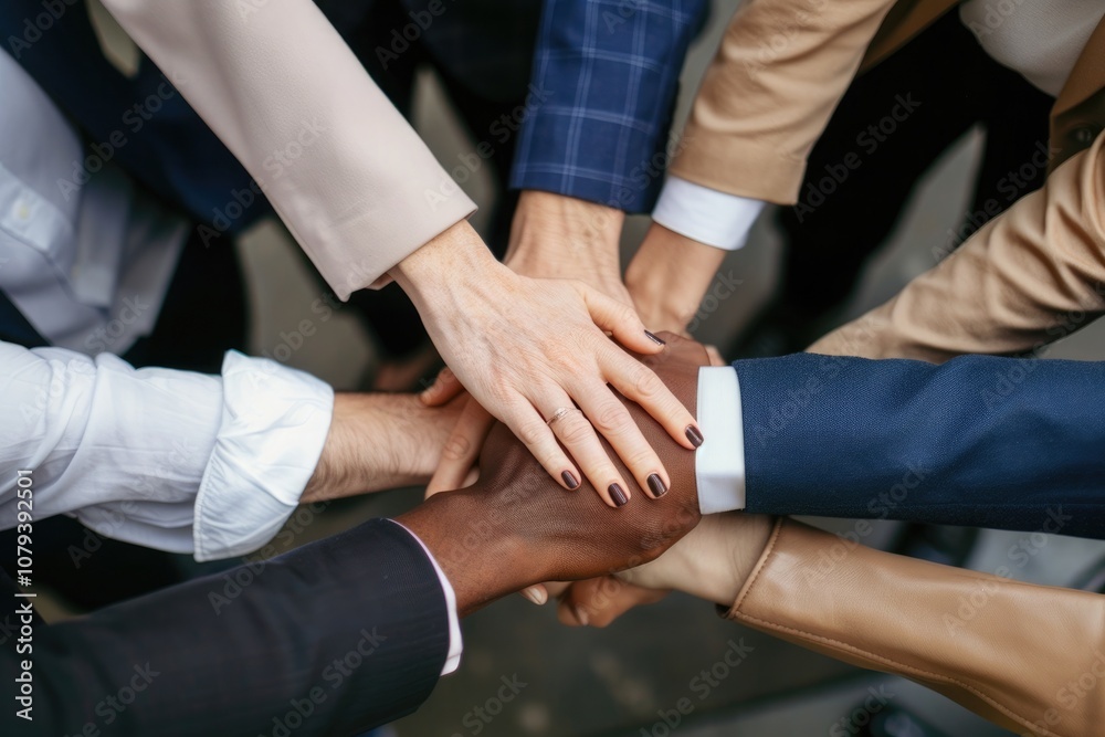 A group of diverse hands stacked together in a teamwork gesture, symbolizing collaboration, unity, and multicultural partnership in a professional setting. A group of diverse hands stacked together in a teamwork gesture, symbolizing collaboration, unity, and multicultural partnership in a professional setting.