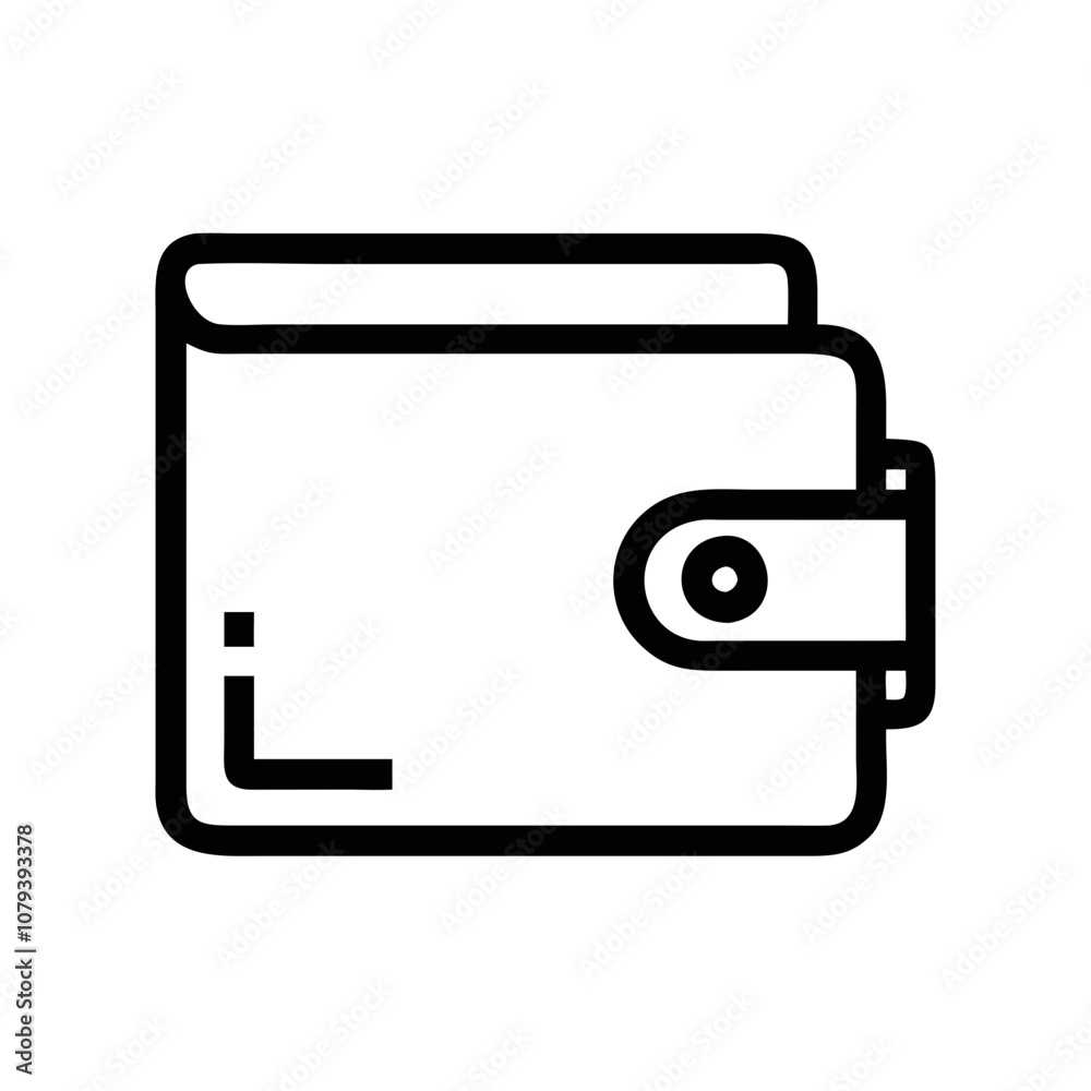 Outline wallet icon design with minimal detail Outline wallet icon design with minimal detail