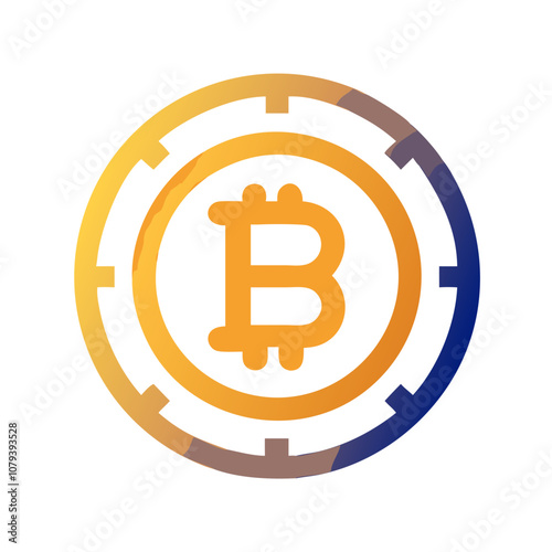 Bitcoin icon, gradient design featuring the currency symbol