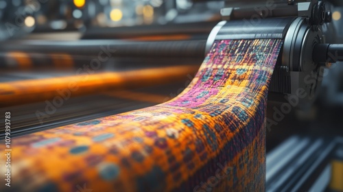 AI in textile production, automating fabric weaving with intricate patterns