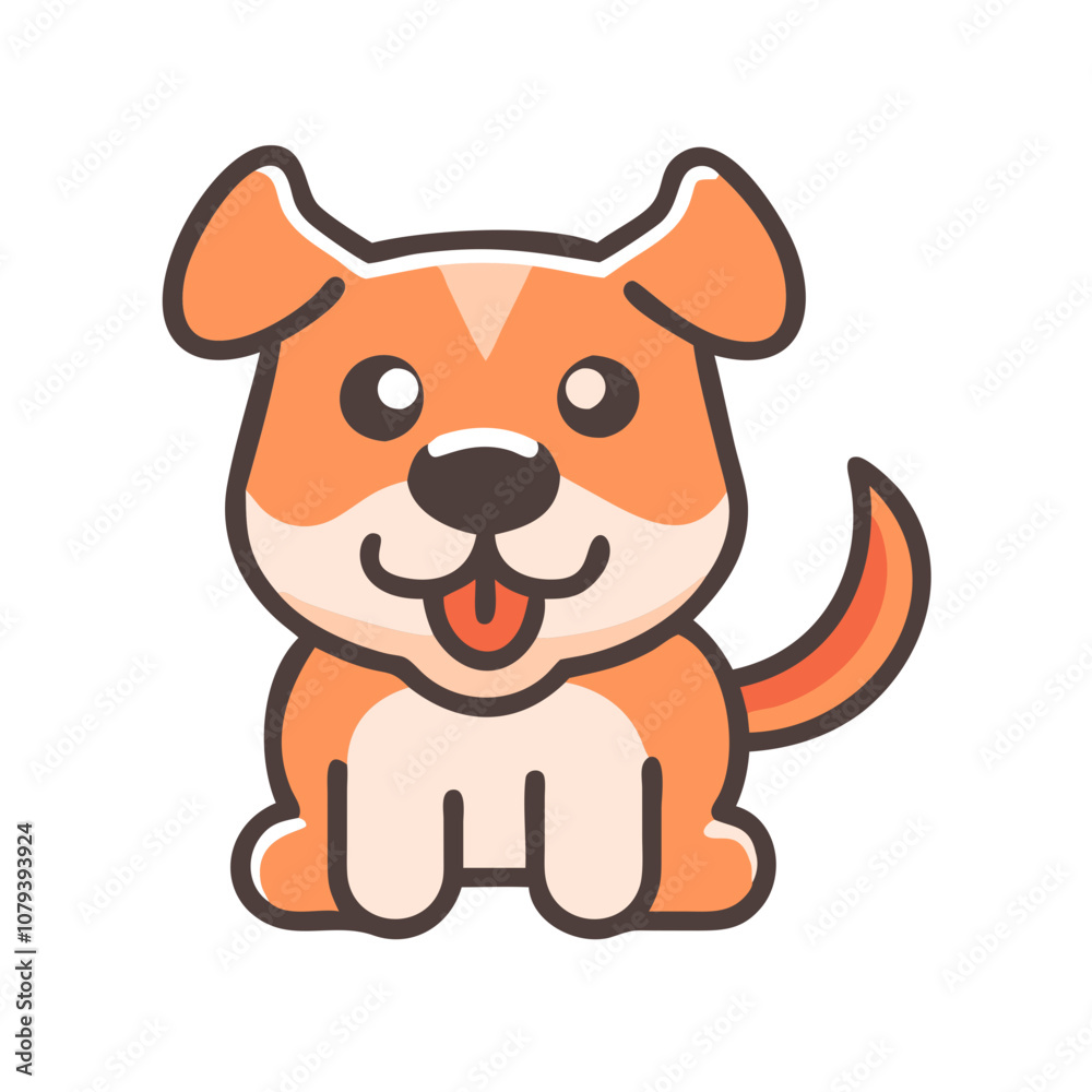 Fototapeta premium Cute cartoon dog icon design for pet-related