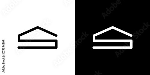 S house logo real estate home minimal line icon vector