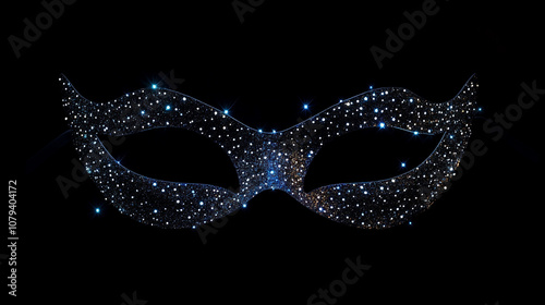 Sparkling Black Masquerade Costume Mask with Rhinestones