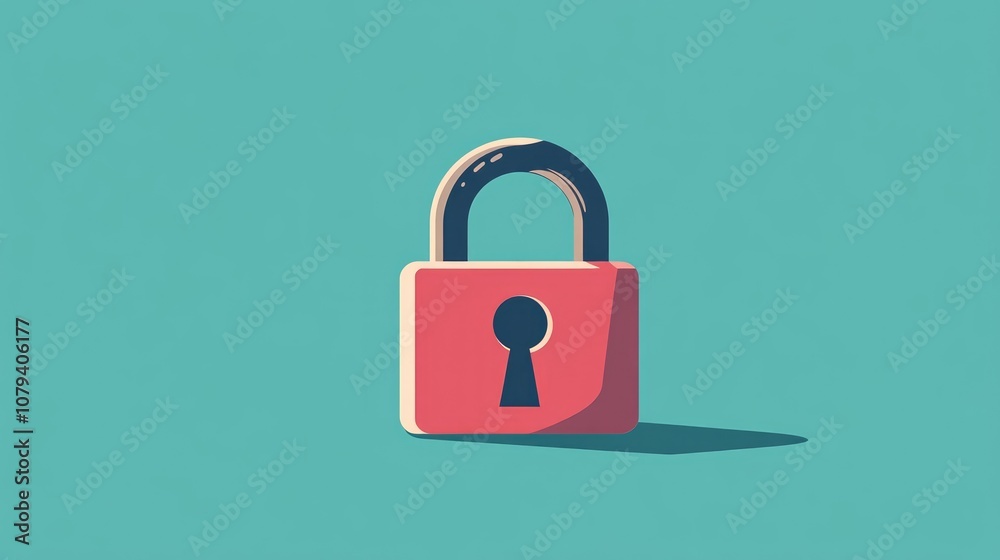 Fototapeta premium Cybersecurity Padlock Online Data Security Information Protection Privacy Network Protection Computer Safeguarding