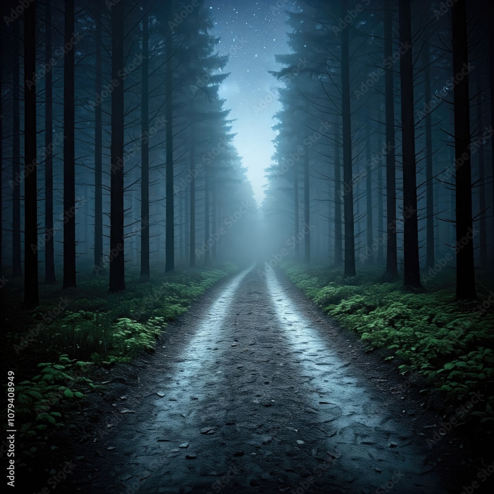 Naklejka premium road in the forest