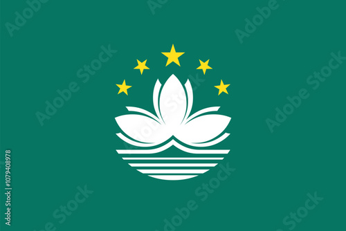 Official standardized flag of Macau Special Administrative Region of Peoples Republic of China