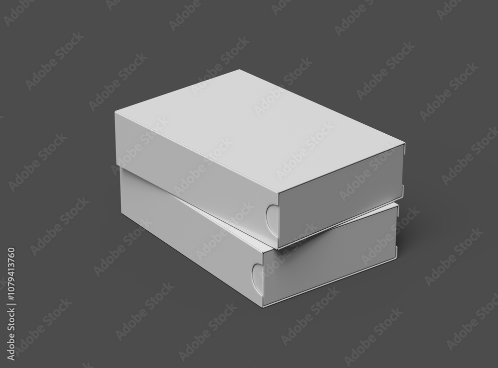Render of a rectangular sliding drawer box on a dark background Render of a rectangular sliding drawer box on a dark background
