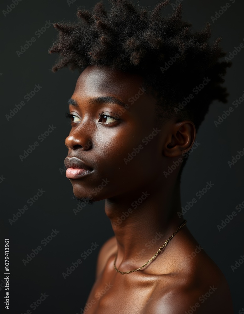 Afro-Caribbean Boy Portrait in Soft Lighting, Studio Photography Afro-Caribbean Boy Portrait in Soft Lighting, Studio Photography