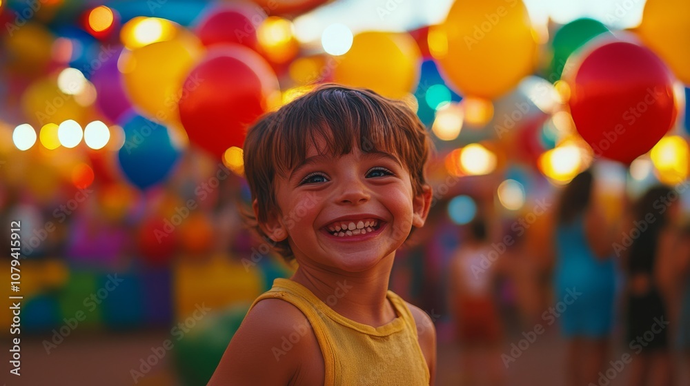 A joyful toddler beams with a radiant smile under a clear blue sky, capturing innocence and happiness in vibrant light. A joyful toddler beams with a radiant smile under a clear blue sky, capturing innocence and happiness in vibrant light.