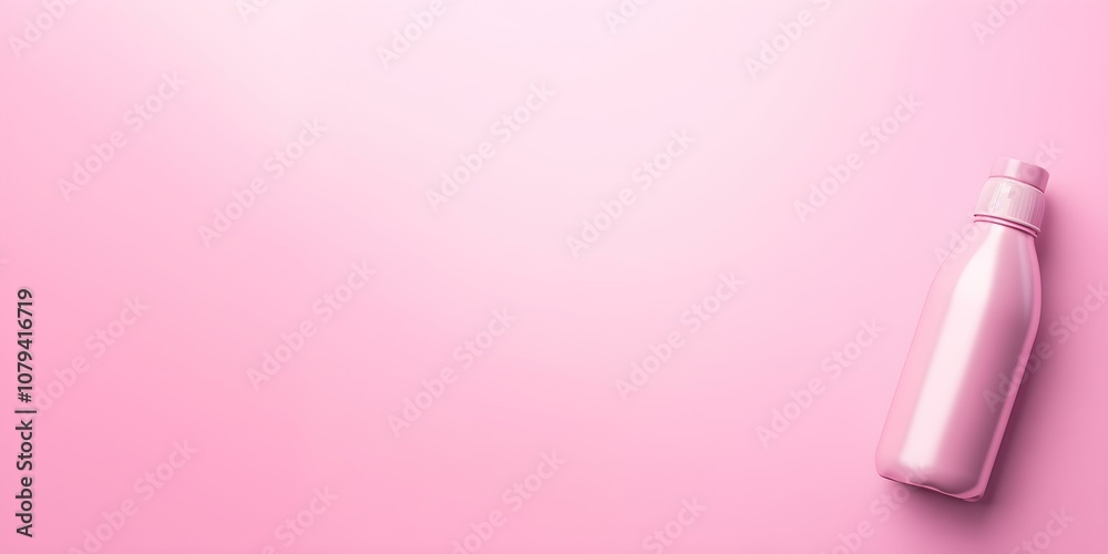 An isolated water bottle icon on the right side set against a panoramic pink backdrop, offering abundant copy space --ar 3:2 --s 50 An isolated water bottle icon on the right side set against a panoramic pink backdrop, offering abundant copy space --ar 3:2 --s 50