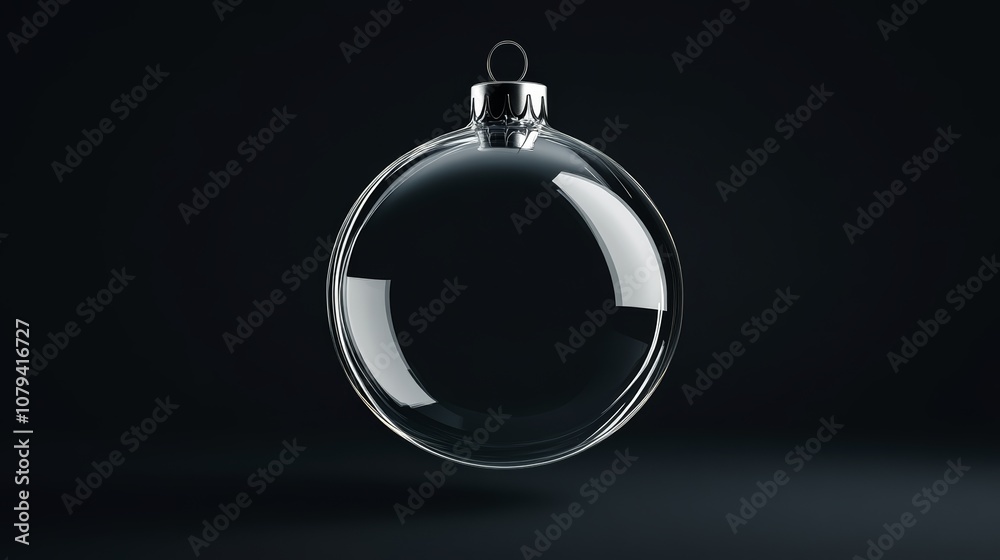 A shimmering glass ornament with intricate details, set against a deep black background, capturing elegance and simplicity. A shimmering glass ornament with intricate details, set against a deep black background, capturing elegance and simplicity.