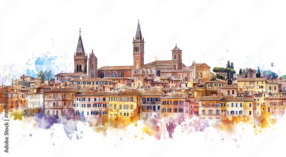 Obraz premium Vibrant Italian town view