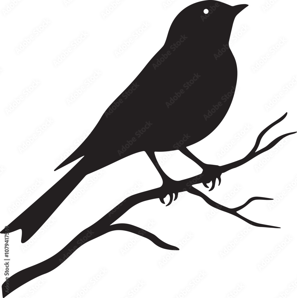 Fototapeta premium silhouette of bird on a branch