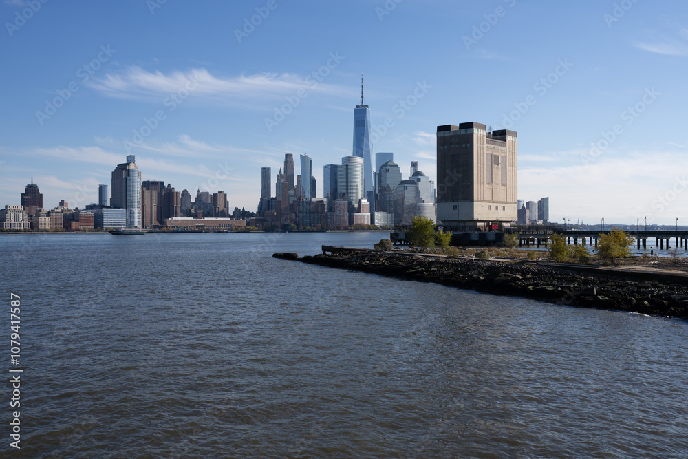 Obraz premium Manhattan's beautiful skyline, New York, United States. Panorama view of New York city skyline in Midtown Manhattan. USA NYC. American big city.