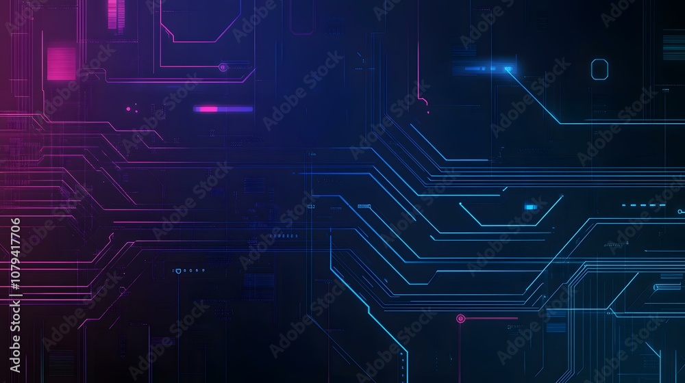 Futuristic blue abstract background featuring circuit board circles and various tech elements. Futuristic blue abstract background featuring circuit board circles and various tech elements.