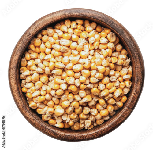 PNG Bowl of yellow corn kernels ready for cooking