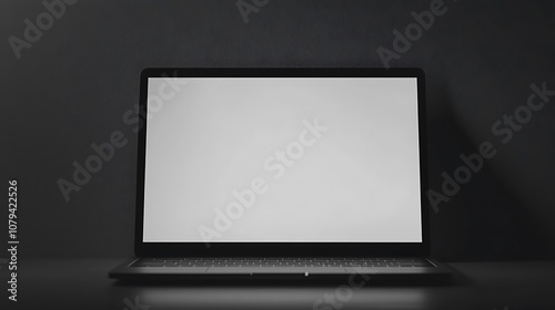 a blank laptop screen ready for design, emphasizing creativity and potential.