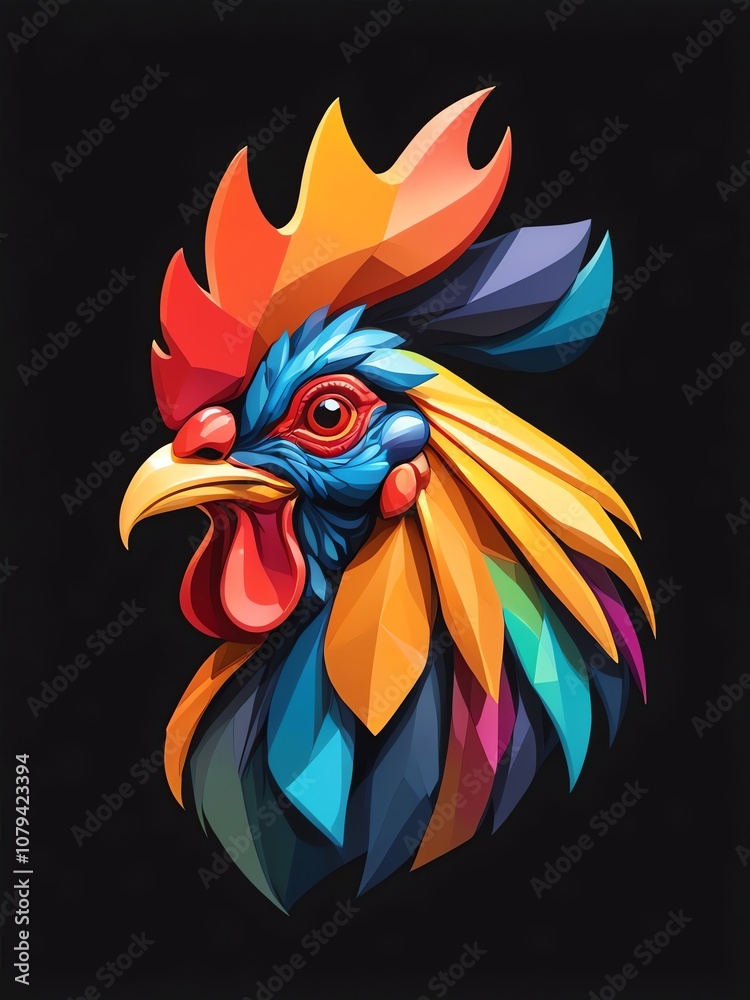 Colorful Rooster Illustration