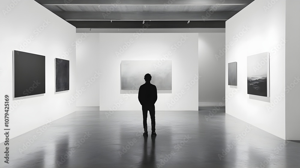 Fototapeta premium A contemporary web design for an online art gallery, focusing on large, high-quality images, minimal text, and a sleek, user-centered interface.
