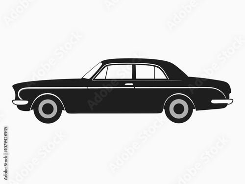 Classic Vehicle Silhouette Collection – Vintage Car Vector Illustrations for Retro and Automotive Design