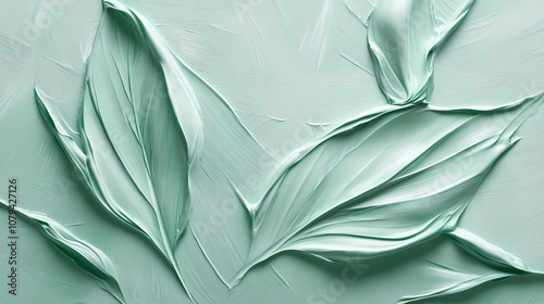 Abstract soft green leave background celadon pastel oil paint texture wallpaper. Celadon. Illustration