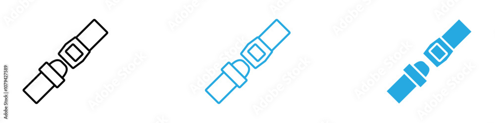 Seat Belt Icon Set Vector illustration in black Seat Belt Icon Set Vector illustration in black
