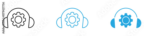 Technical Support Icon Set Vector illustration in black