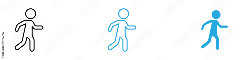 Walking Icon Set Vector illustration in black Walking Icon Set Vector illustration in black