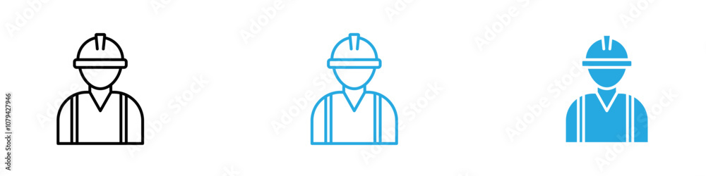 Worker Icon Set Vector illustration in black Worker Icon Set Vector illustration in black