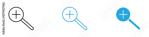 Zoom In Icon Set Vector illustration in black
