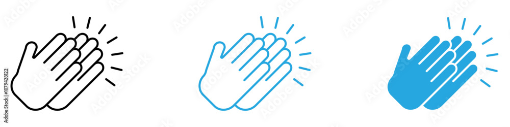 Clap Icon Set Vector illustration in black Clap Icon Set Vector illustration in black