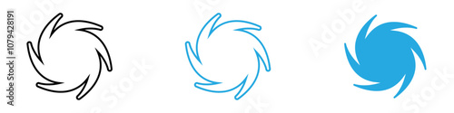 Cyclone Icon Set Vector illustration in black