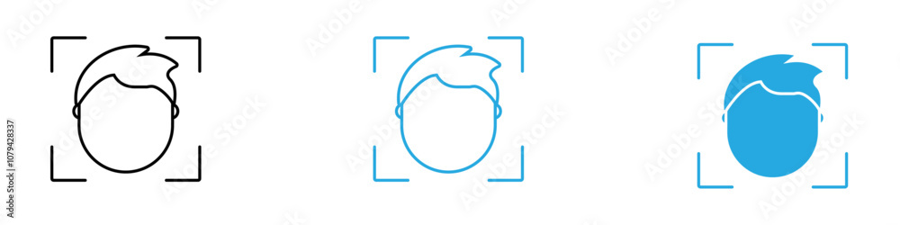 Face ID Icon Set Vector illustration in black Face ID Icon Set Vector illustration in black