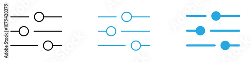 Filter Control Icon Set Vector illustration in black