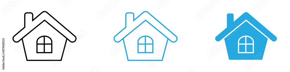 House Icon Set Vector illustration in black House Icon Set Vector illustration in black