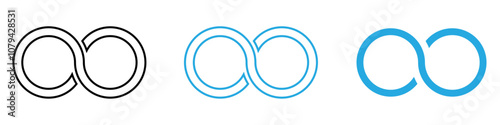Infinite Icon Set Vector illustration in black
