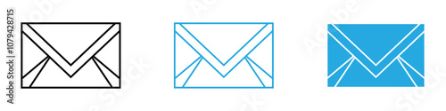 Mail Icon Set Vector illustration in black