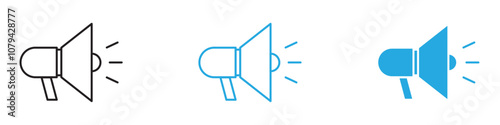 Megaphone Icon Set Vector illustration in black