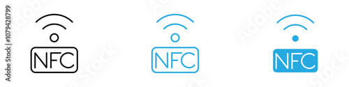 NFC Icon Set Vector illustration in black