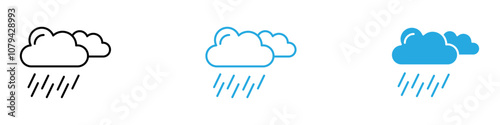 Rain Icon Set Vector illustration in black