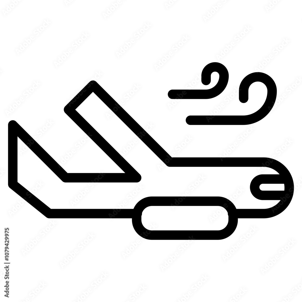 Minimalist Line Art Airplane Taking Off Icon Minimalist Line Art Airplane Taking Off Icon
