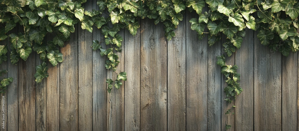 Rustic wooden wall adorned with climbing vines classic country charm Rustic wooden wall adorned with climbing vines classic country charm
