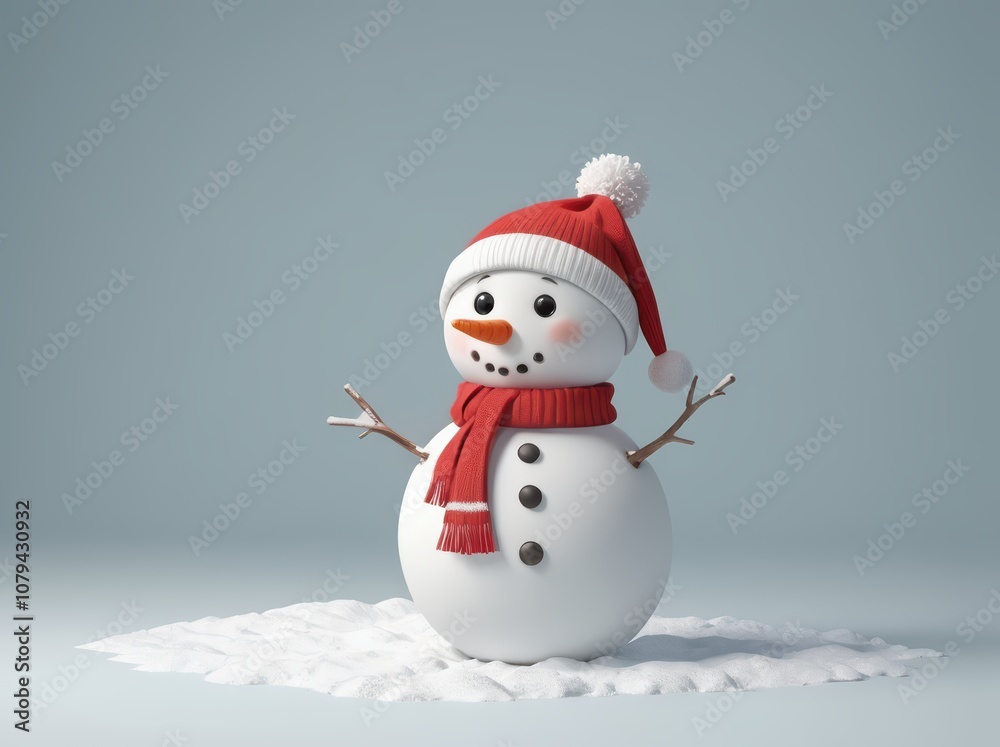 Fototapeta premium snowman with hat
