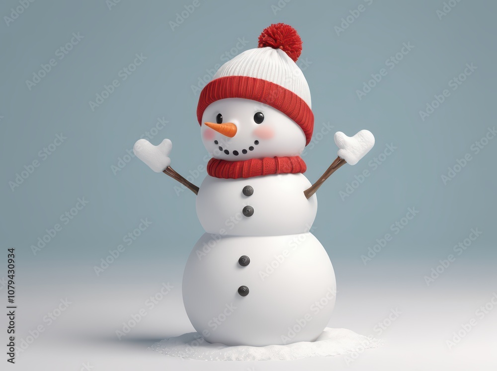 Fototapeta premium snowman with hat