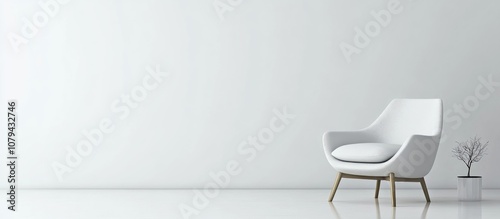 Sleek modern chair with minimalist design on pristine white background stylish furniture display