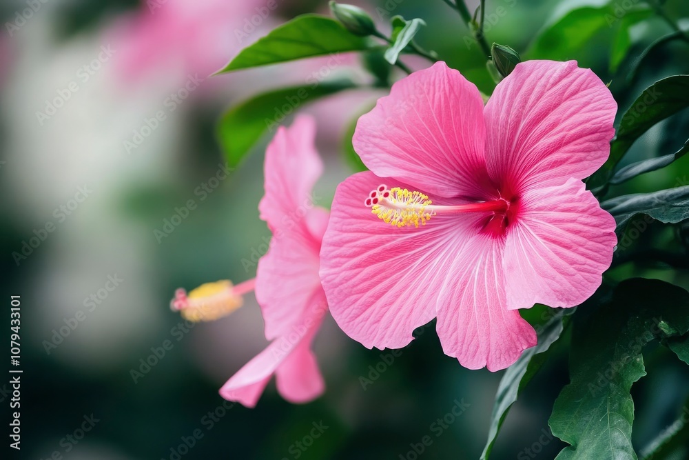 The Hibiscus rosa-sinensis is often grown in tropical and subtropical regions. There are hundreds of different varieties of Hibiscus rosa-sinensis - generative ai The Hibiscus rosa-sinensis is often grown in tropical and subtropical regions. There are hundreds of different varieties of Hibiscus rosa-sinensis - generative ai