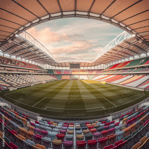 Backgrounds Soccer stadium.