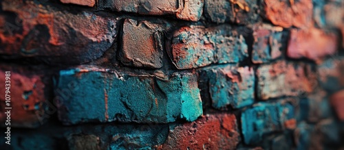 Rustic brick wall with unique texture and color ideal for photography backgrounds and creative projects